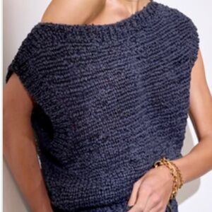 Brochu Walker The Cei Sueded Ribbon Top in Navy Size S